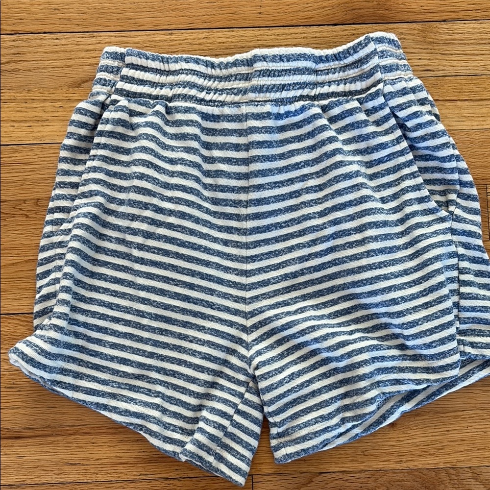 Electric & Rose High Waist Blue and White Striped Shorts